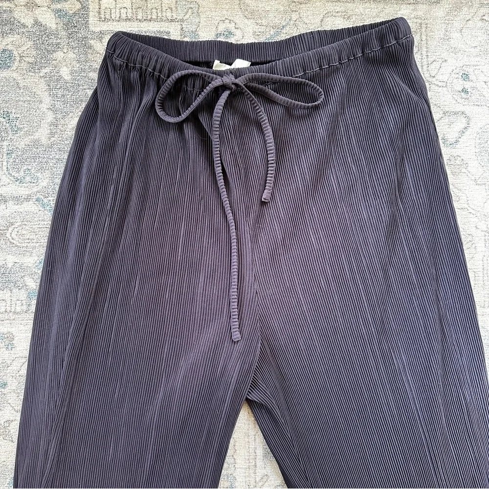 DISSH Porter Ink Plisse Accordion Ribbed Drawstring Flare Pants